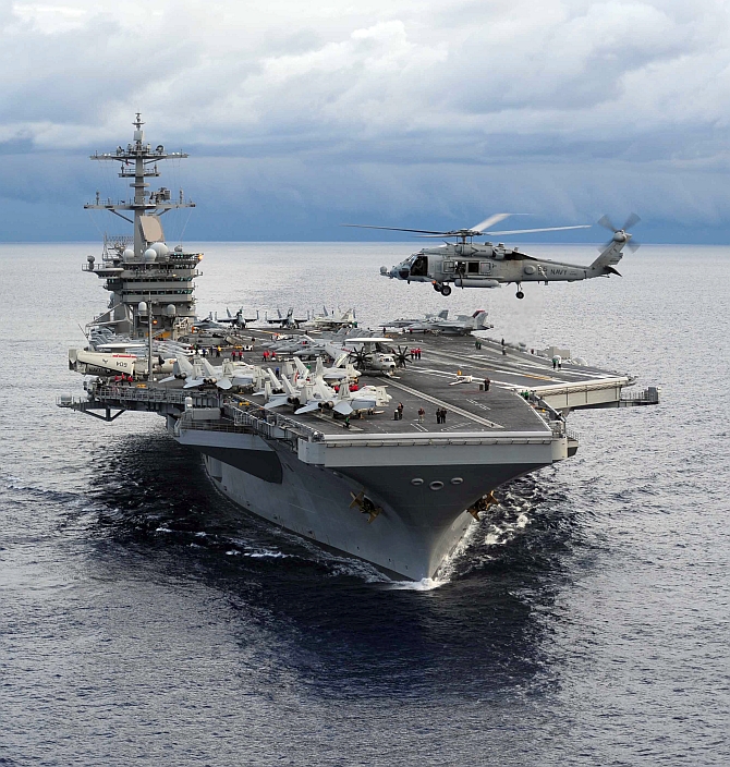 US, China aircraft carriers in showdown off Taiwan