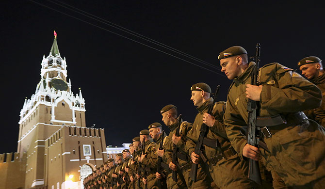 Rehearsal for the Victory parade at Red Square