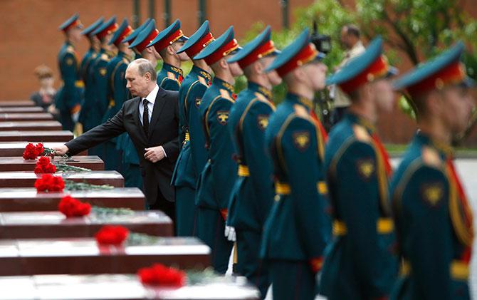 Russian President Vladimir Putin at a VE Day celebration in Moscow.