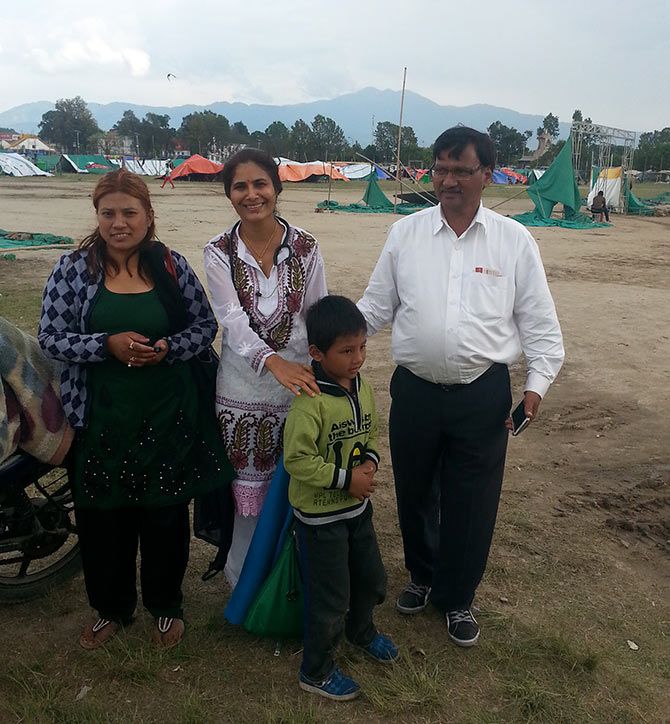 Dr Vani Kori with a grateful patient in quake-hit Nepal.