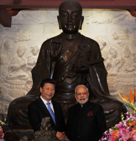 Narendra Modi with Xi Jinping in Xian, China