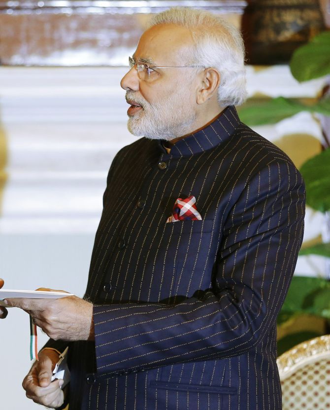 Narendra Modi's monogrammed suit