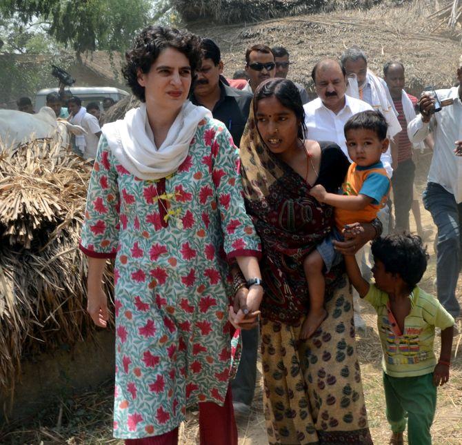 Priyanka Gandhi meets citizens in Rae Bareli, her mother's Lok Sabha constituency. Photograph: Sandeep Pal