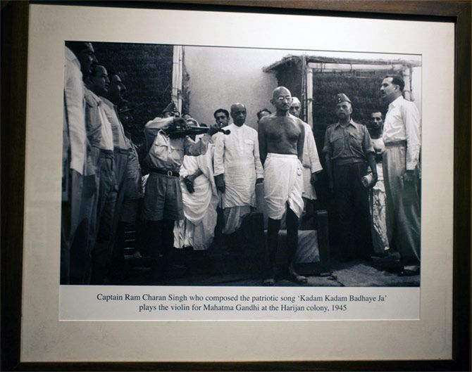 Gandhiji at a Harijan colony