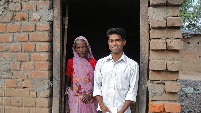 Sarmesh Kumar with his mother