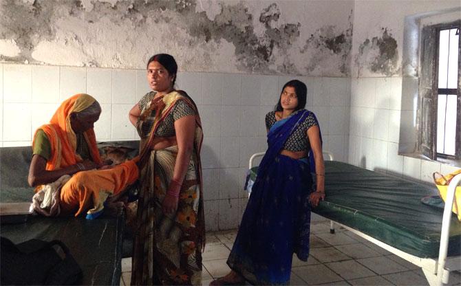 A new born baby with relatives at a primary health centre in north Bihar. Photograph: Archana Masih/Rediff.com