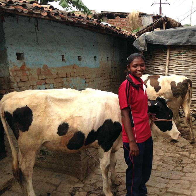 Sudha at her home