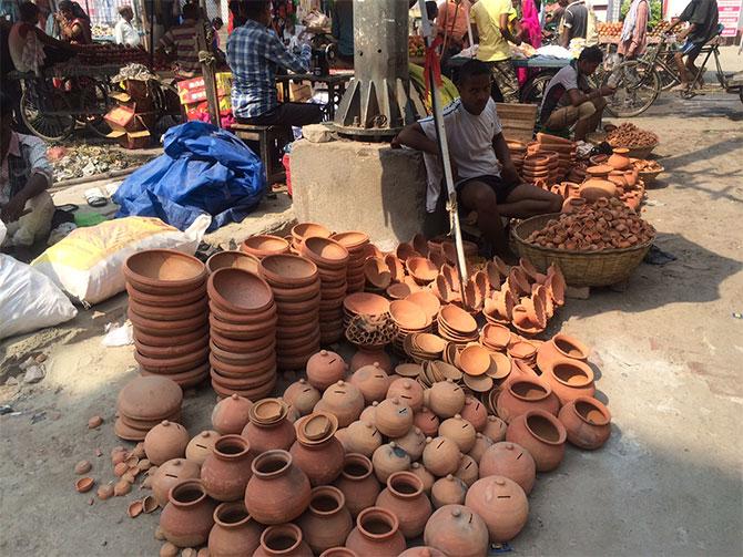 Piggy banks made of mud