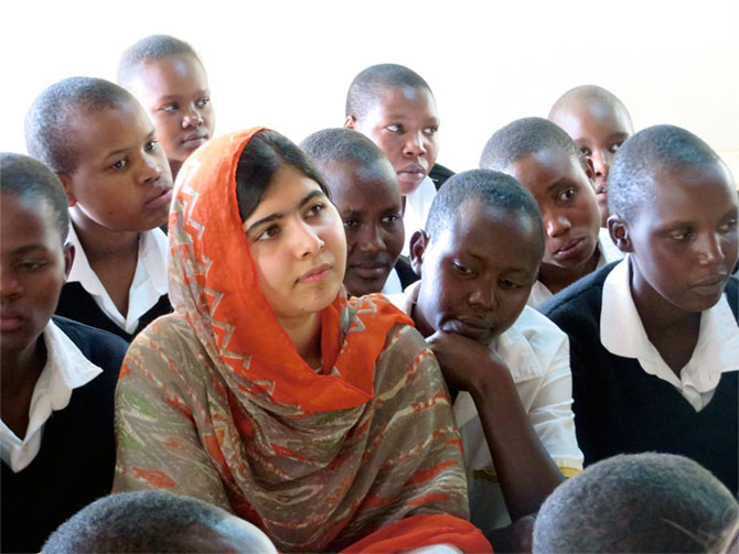 Malala at the Kisaruni Girls School in Massai Mara, Kenya. May 26, 2014.