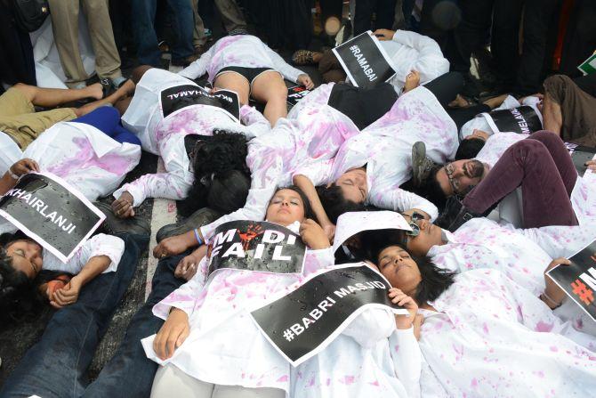 A protest against the Modi government in New Delhi