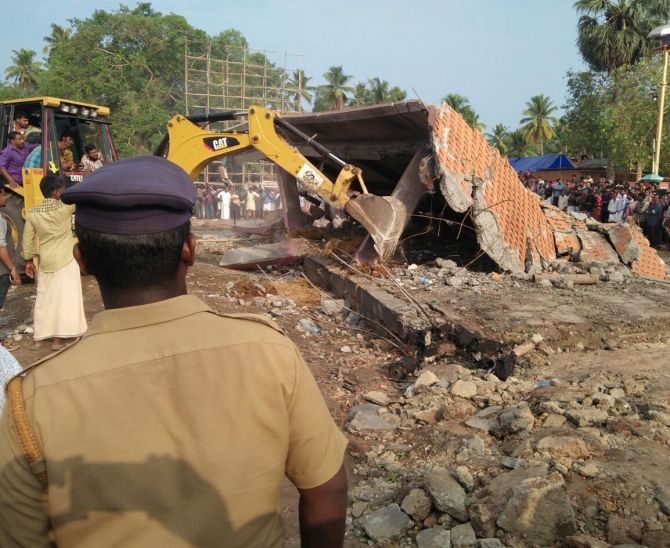 The site of the temple fire tragedy in Kerala, April 10, 2016. Photograph: Chandu TVM