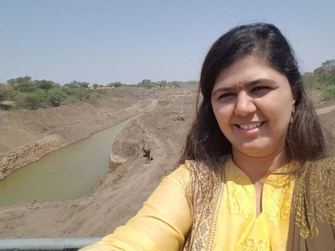 Pankaja Munde, who was then Maharashtra's Rural Development and Water Conservation Minister, clicked selfies when was touring drought-hit Latur earlier this year.
