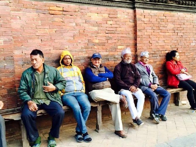 Kanak Mani Dixit, third from left