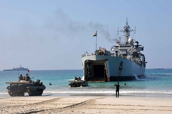 Amphibious training exercise in Andaman and Nicobar islands