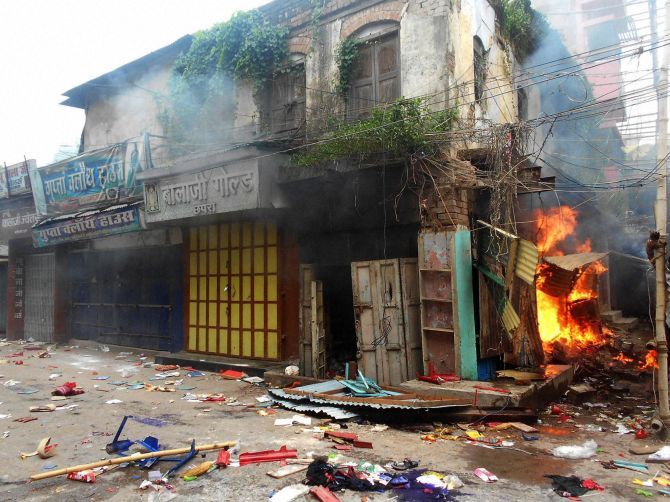 Arson in Chhapra, August 6, 2016.