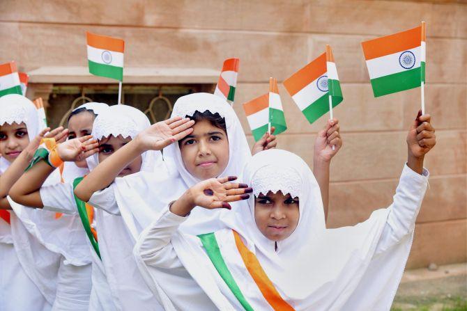 Children celebrate Independence Day