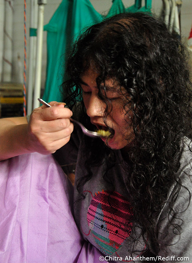 Irom Sharmila at the government hospital in Imphal