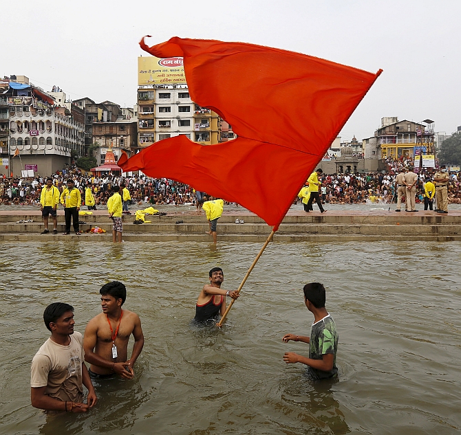 Devotees at the Kumbh Mela