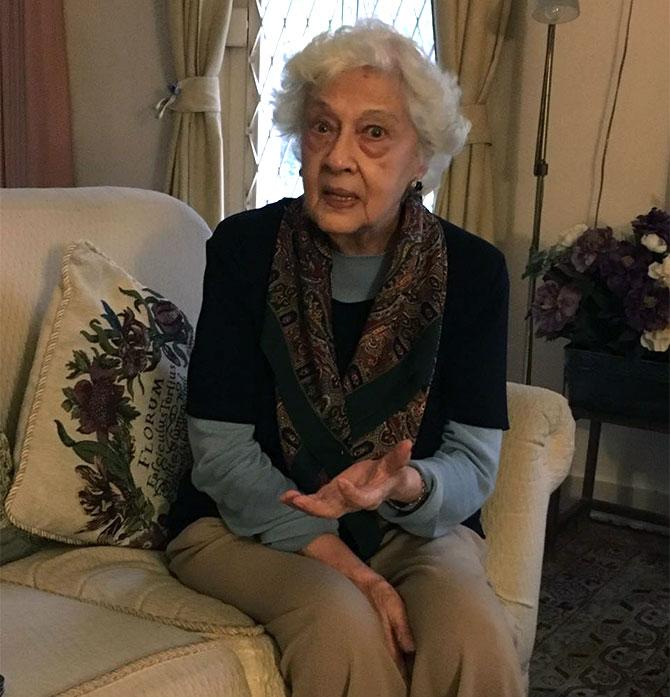 Mrs Dyer in her home in Pune