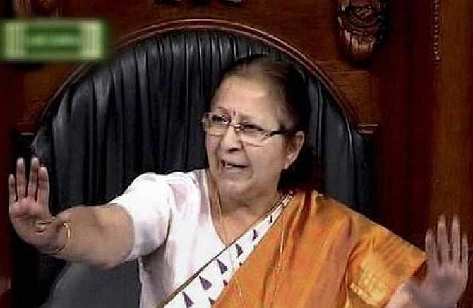 Sumitra Mahajan in Parliament