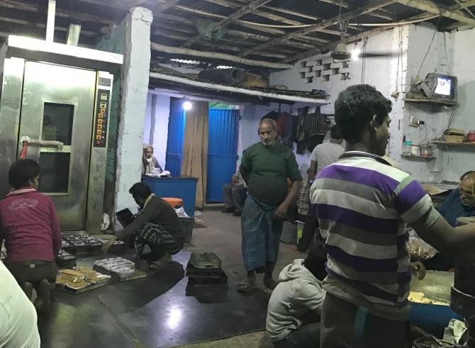 Christmas cakes set to be baked at Patna's Jugnu bakery.