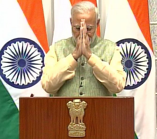 Prime Minister Narendra Modi after his speech to the nation, December 31, 2016.