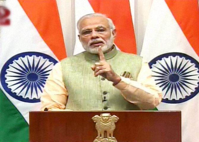 Prime Minister Narendra Modi speaking on December 31, 2016.