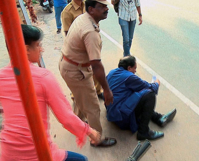 Ambassador T P Sreenivasan after being assaulted by SFI activists