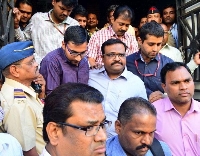 Sameer Bhujbal being produced in a Mumbai court. Photograph: Sahil Salvi