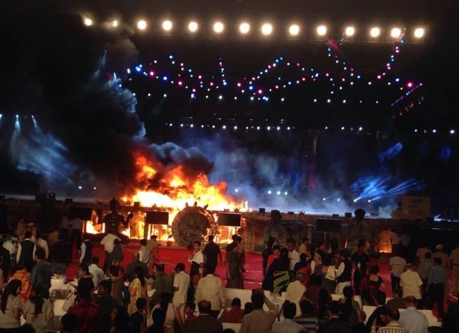 The fire gutted the entire stage. Photograph: Arun Patil