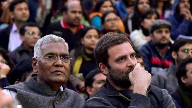 D Raja with Rahul Gandhi at JNU