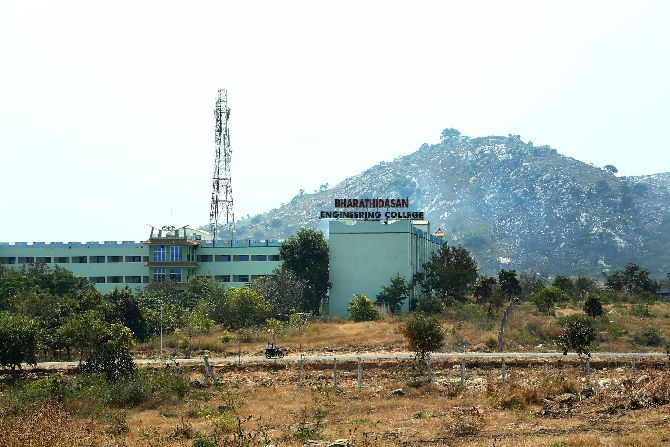 The Bharathidasan Engineering College where one of the objects fell. Photograph: Sreeram Selvaraj