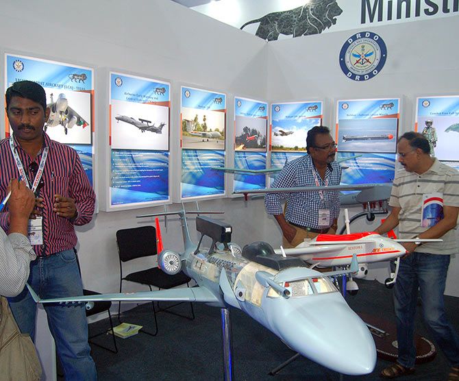 A DRDO exhibit at the Make In India event in Mumbai last year. Photograph: Uday Kuckian for Rediff.com