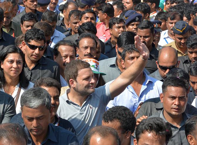 Rahul Gandhi in Mumbai. Photograph: Sahil Salvi