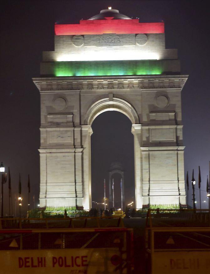 PHOTOS: Post R-Day parade, Raisina Hill, India Gate illuminated - India News PHOTOS: Post R-Day parade, Raisina Hill, India Gate illuminated - India News