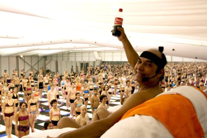 BIKRAM: YOGI, GURU, PREDATOR, Bikram Choudhury at one of his yoga