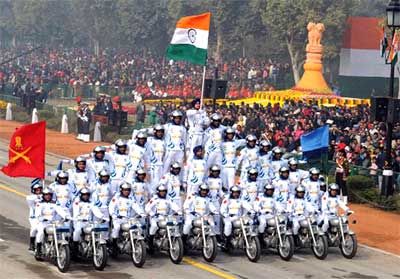 The Corps of Signals motorcycle display team
