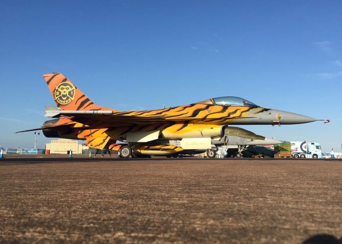 Painted tigers adorn the tail planes of F16 fighter jets during the  News Photo  Getty Images