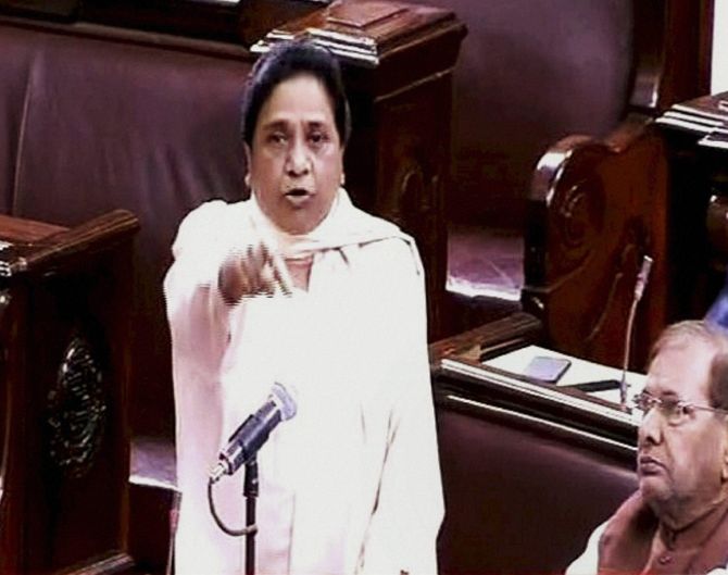 Mayawati speaks in the Rajya Sabha