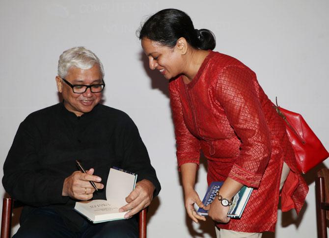 Amitav Ghosh at the launch of his latest book, The Great Derangement.