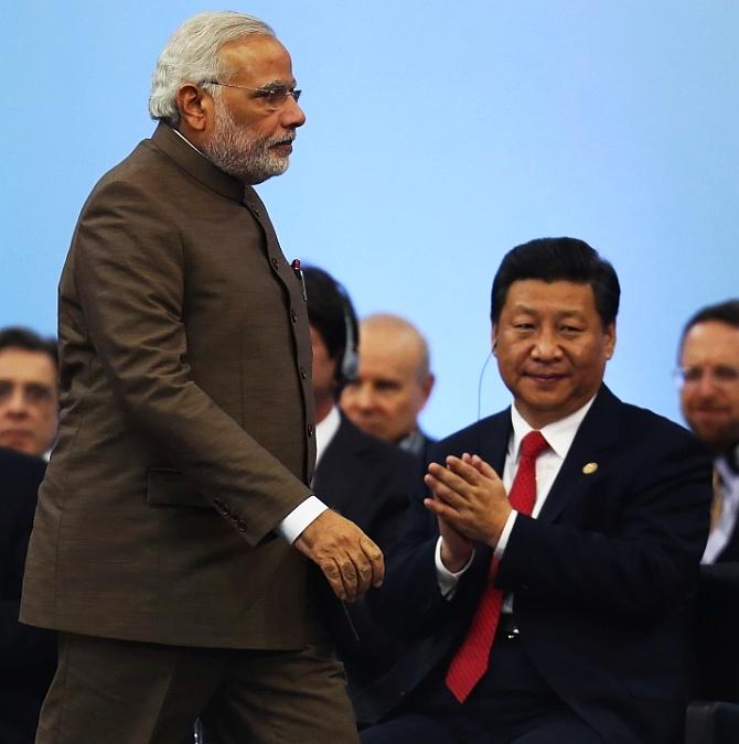 Chinese President Xi Jinping with Narendra Modi