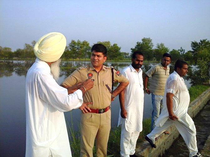 SSP Swapan Sharma with farmers