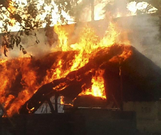 A scene of the chaos after the brutal battle in Mathura between the police and members of the the Swadhin Bharat Vidhik Satyagrah, SBVS, an organisation that swore allegiance to Netaji Subhas Chandra Bose. Photograph: PTI