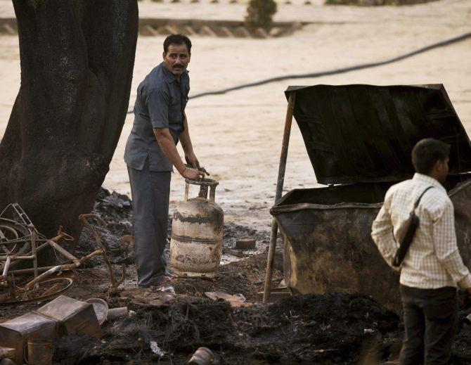 The day after the battle in Jawahar Bagh, Mathura. 