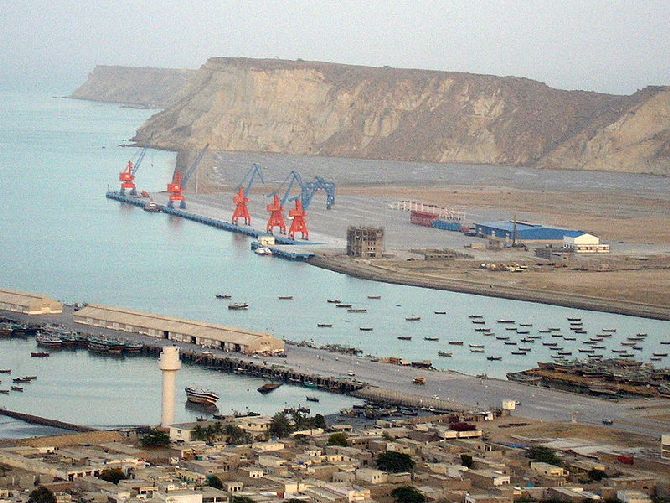 The Gwadar port that Pakistan is developing with Chinese help.