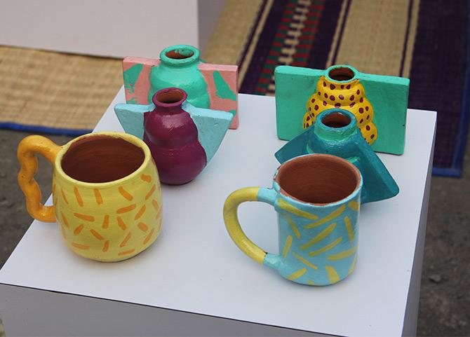 Tea cups at the Design Museum Dharavi.