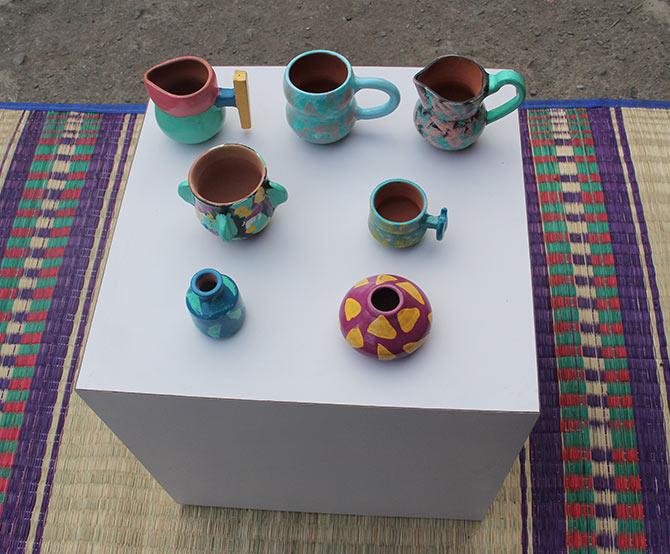 Tea cups at the Design Museum Dharavi.