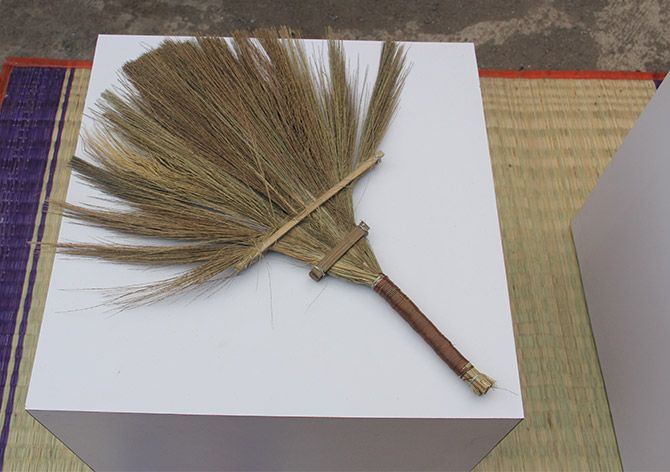A broom at the Design Museum Dharavi.