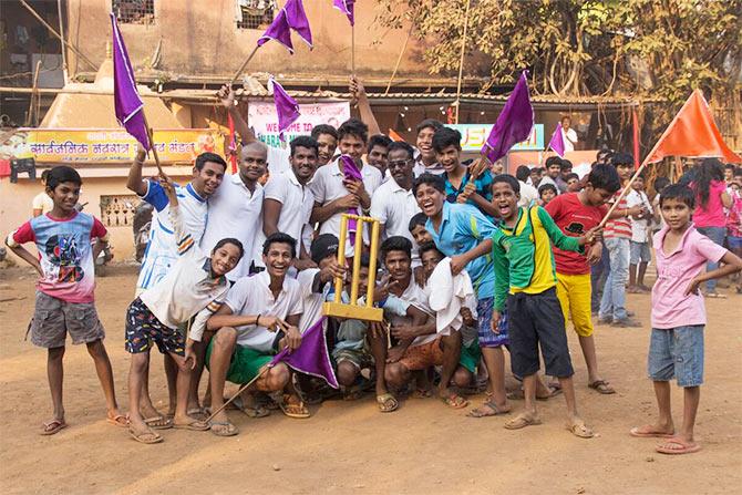 Cricket match at the Design Museum Dharavi 