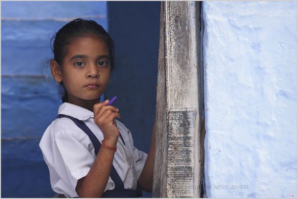 A schoolgirl in Jodhpur, Rajasthan, looks forward to a bright future.